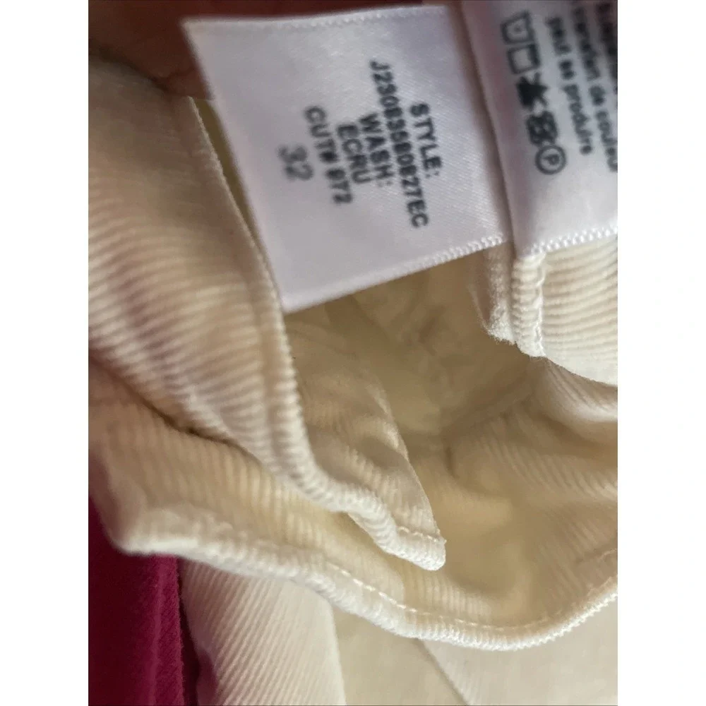 Veronica Beard Crosbie Wide Leg Corduroy Pants High Rise Sz 32 Cream Ecru